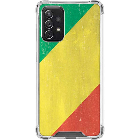 Republic of the Congo Flag Distressed Galaxy A72 5G Clear Case